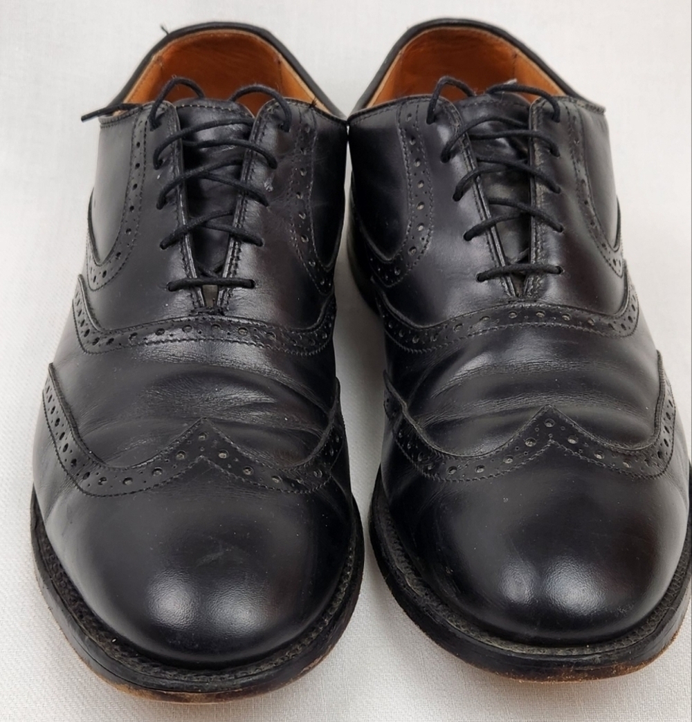 Allen Edmonds Black Birmingham Oxford Leather Dress Shoes - Picture 4 of 12